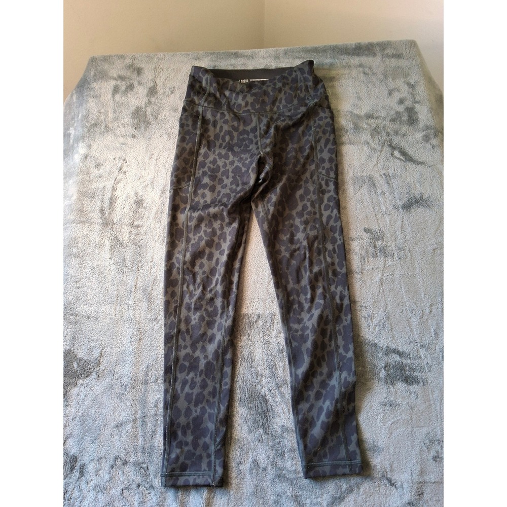 Victorias Secret Leopard Print High Waisted‎ Pocket Leggings Green Black Size 4